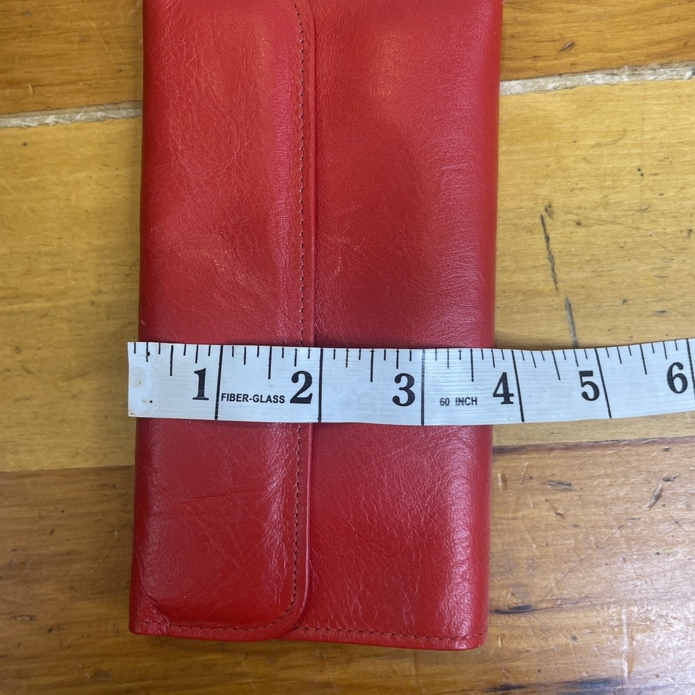 Vintage‎ Amity Women's Red Leather Trim Clutch Wallet Checkbook Holder ID Cards - Picture 13 of 14